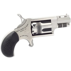 North American Arms Wasp .22 LR 5-shot stainless revolver with black pebbled rubber grips, 1.13 in barrel