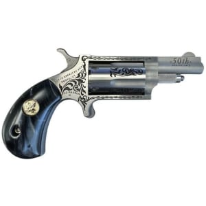 North American Arms 50th Anniversary .22 WMR stainless mini-revolver with Black Pearl grips