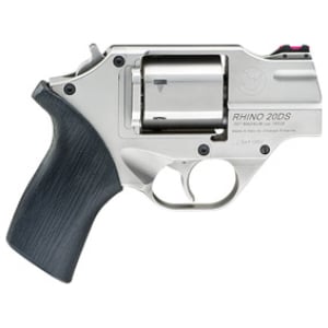 Chiappa Rhino 200DS nickel 2-inch .357 Magnum revolver with black rubber grip