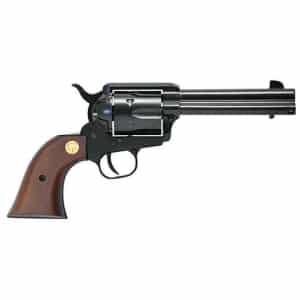 Chiappa 1873 SAA .22 LR 4.75 in blued revolver with wood grips