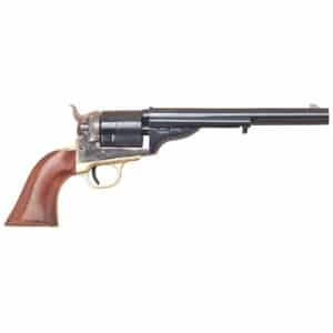 Cimarron 1872 Open Top Navy 7.5 in blued revolver with case-hardened frame and walnut grip