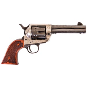 Cimarron Frontier Pre-War .45 Long Colt 4.75 in Old Silver Engraved Revolver with Walnut Grips