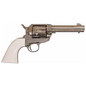 Cimarron Frontier .45 Long Colt 4.75in engraved nickel revolver