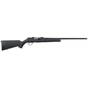 Savage A17 .17 HMR semi-automatic rifle with 22-inch button-rifled barrel and black synthetic stock