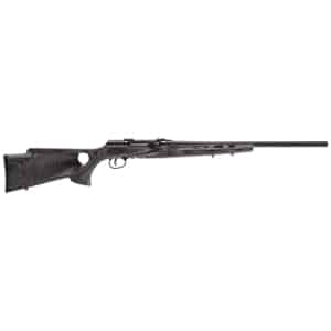 Savage A17 Target Thumbhole rifle 17 HMR 22-inch heavy fluted barrel grey laminate stock