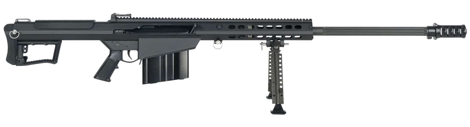 Barrett M107A1 .50 BMG rifle, 29-inch fluted chrome-lined barrel, 10-round detachable magazine, black Cerakote