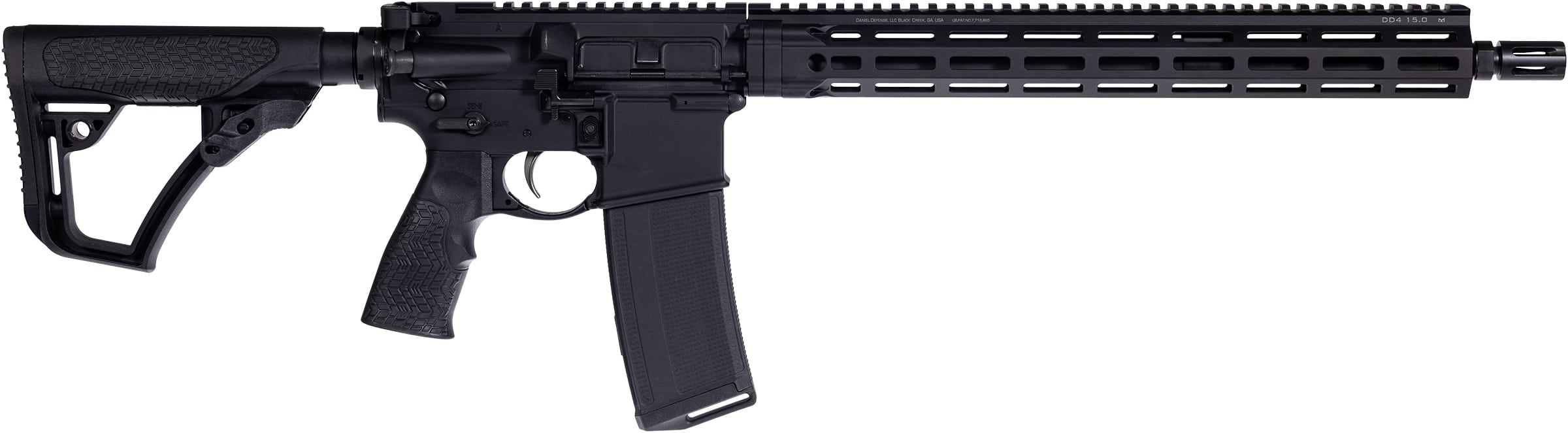 Daniel Defense DD4 V7 5.56 NATO 16-inch rifle with 15-inch DD4 M-LOK rail, black
