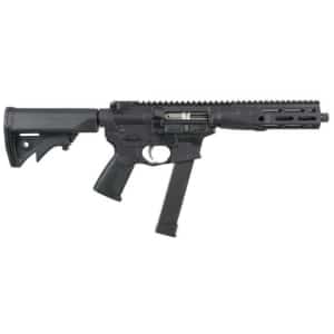 LWRC IC-9 SBR 9mm short-barrel rifle in black hard coat anodized finish