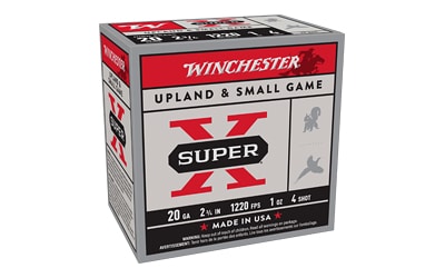 Winchester Super-X 20ga 2.75in 1oz #4 high-brass shotshells 25rd box