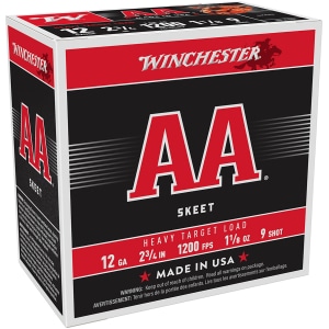 Winchester AA Heavy Target 12 GA 2-3/4 in 1-1/8 oz #9 shotshells 25ct box