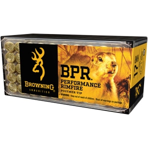 Browning BPR Performance .17 HMR 17gr Polymer Tip ammunition box, 50 per box