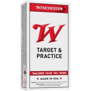Winchester USA 9mm Luger 124 gr FMJ 50 rd box