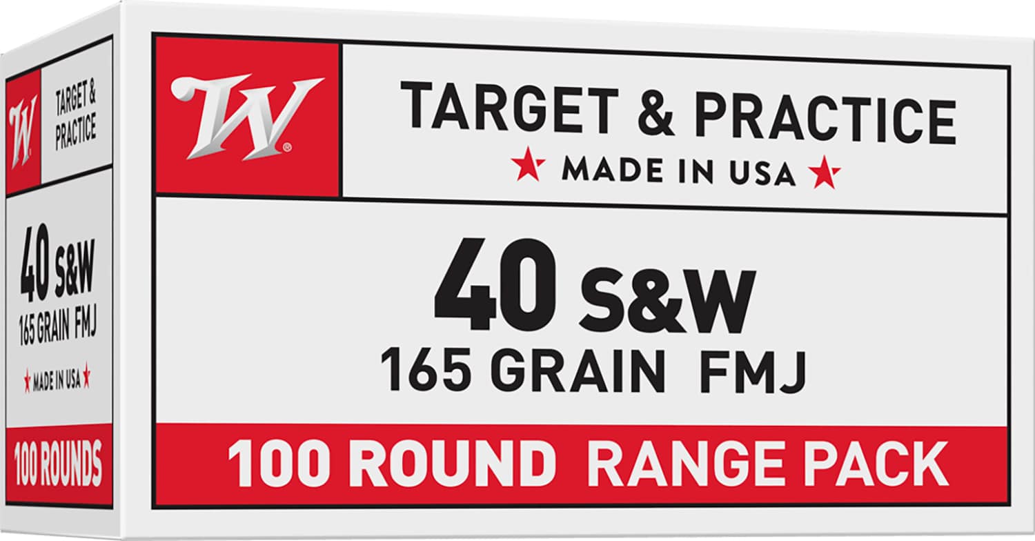 Winchester USA .40 S&W 165 gr FMJ 100 rd box product image