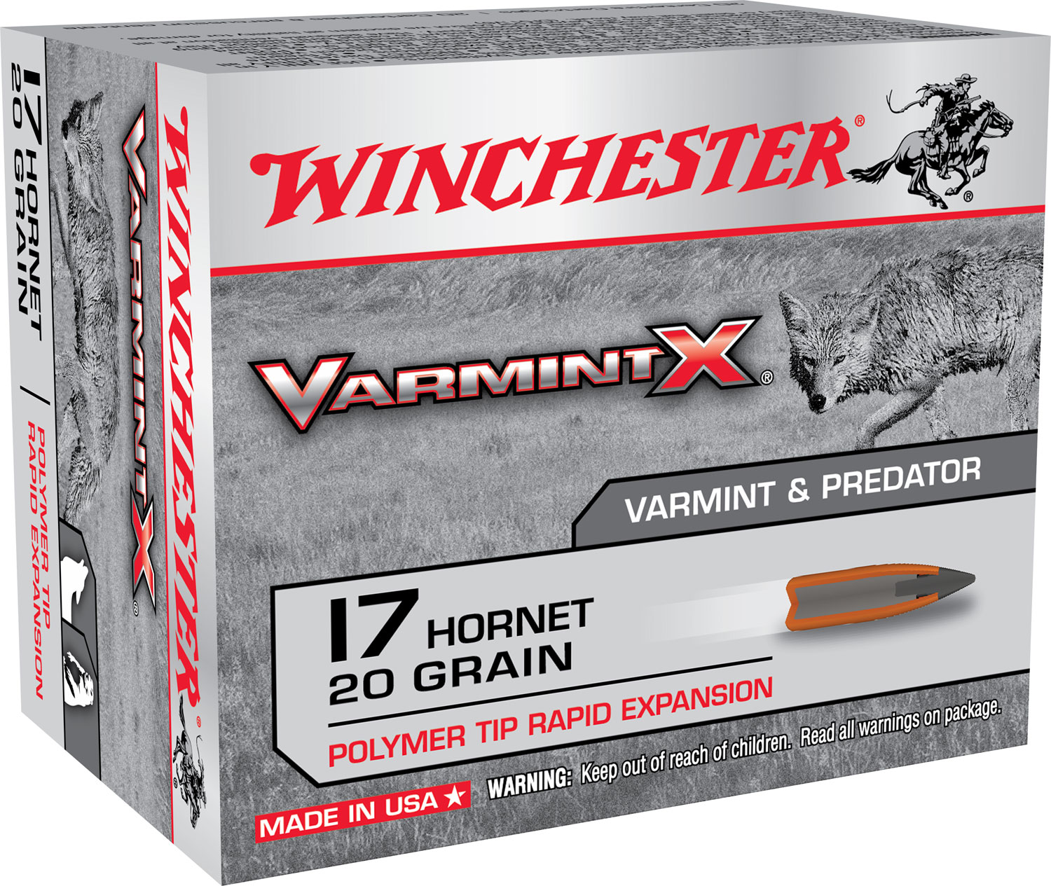 Winchester Varmint X .17 Hornet 20rd box polymer tip ammunition