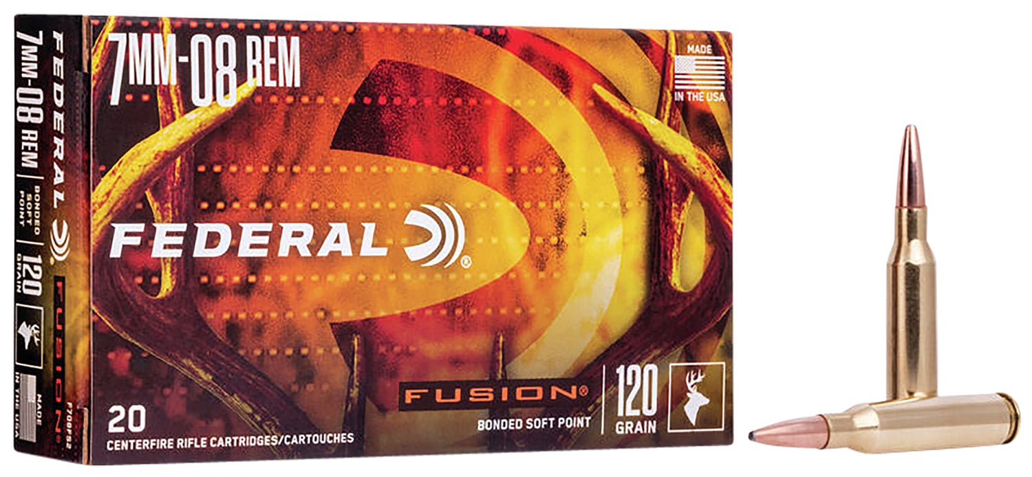 Federal 7mm-08 Remington 120gr BONDED Brass – 20rd