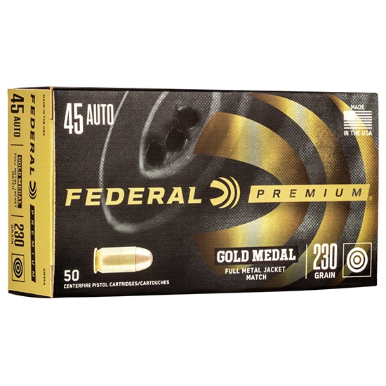 Federal .45 ACP 230gr FMJ Brass – 50rd