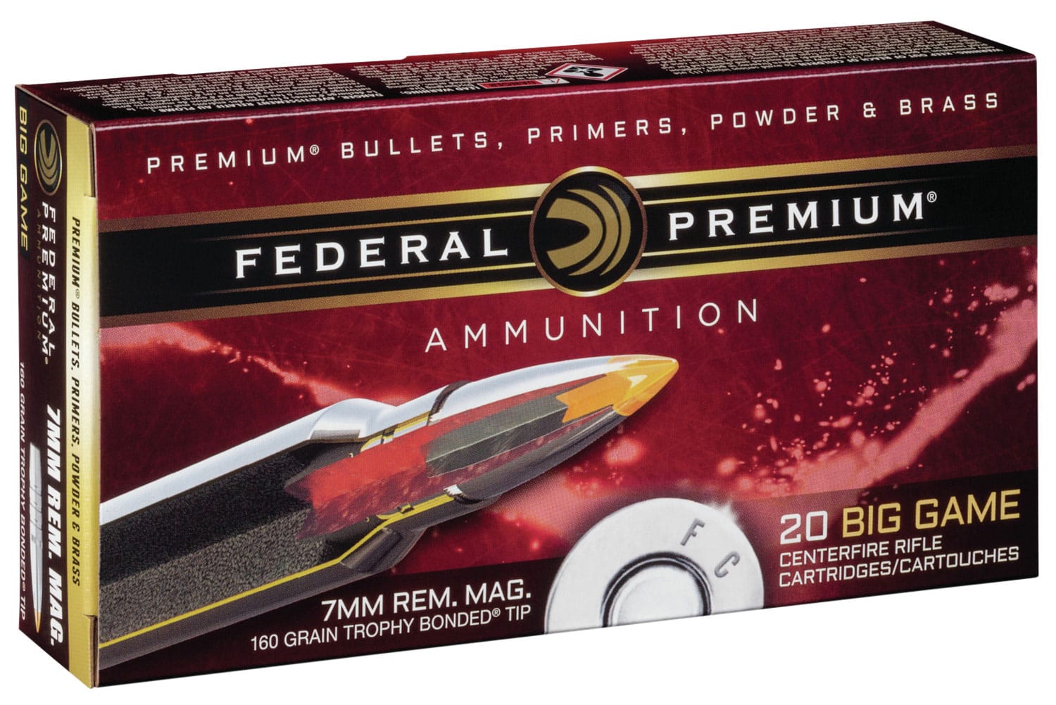 Federal 7mm Rem Mag 160gr BONDED Brass – 20rd