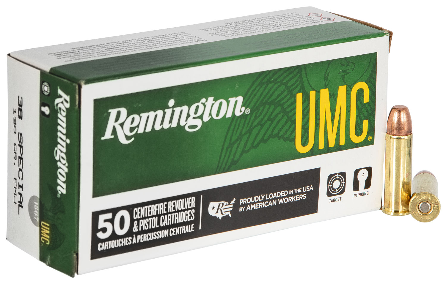 Remington .38 Special 130gr FMJ Brass – 50rd