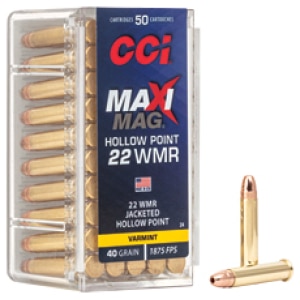 CCI Maxi-Mag .22 WMR 40 grain JHP 50-round box