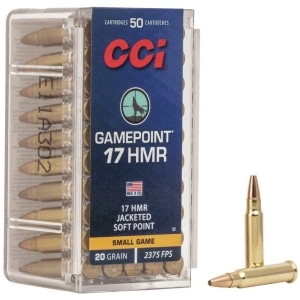 CCI GamePoint .17 HMR 20 gr Jacketed Soft Point 50rd box product image