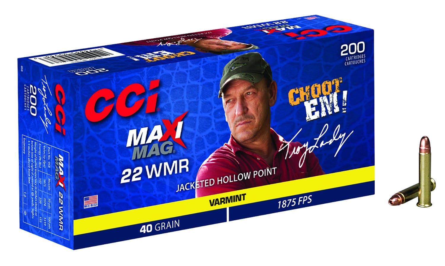 Cci .22 WMR 40gr JHP Brass – 200rd