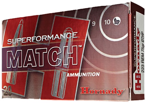 Hornady .223 Remington 75gr BTHP Brass – 20rd