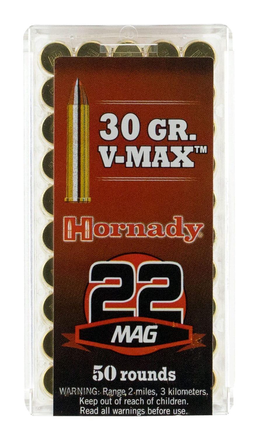 Hornady .22 WMR 30gr V-MAX Brass – 50rd