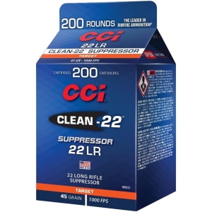 CCI Clean-22 Suppressor .22 LR 45 gr 200 rd box product image
