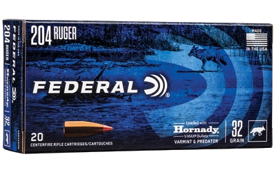 Federal .204 Ruger 32gr V-MAX Brass – 20rd