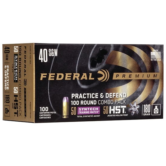 Federal .40 S&W 180gr HST Brass – 100rd