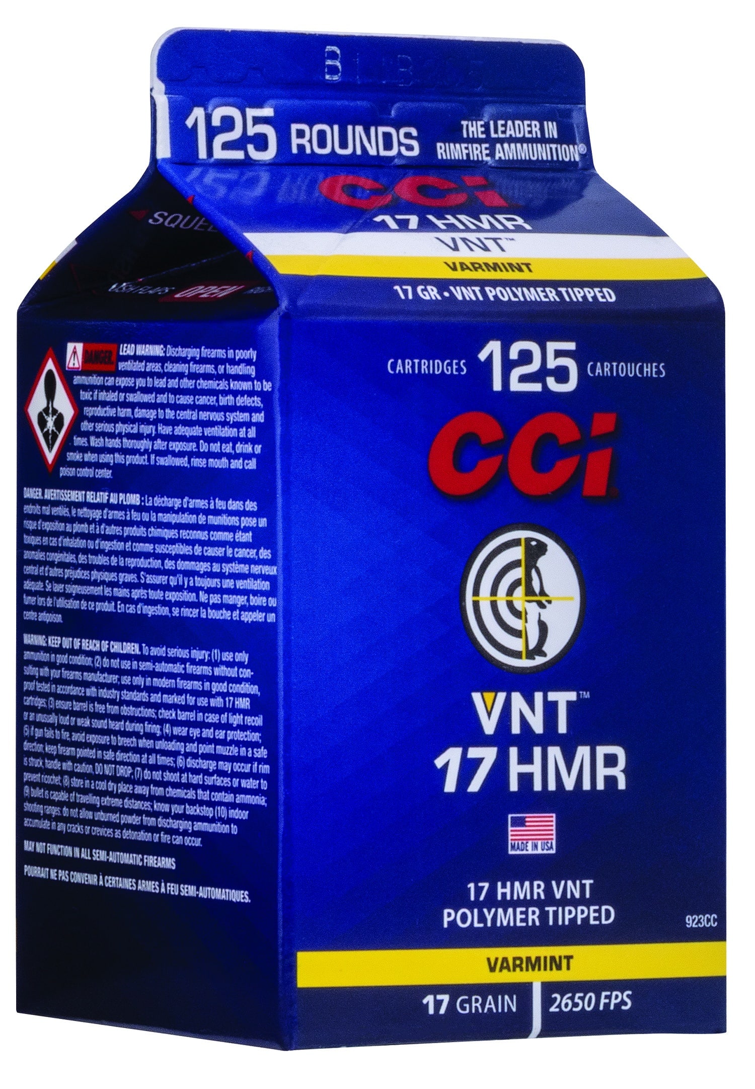 Cci .17 HMR 17gr Brass – 125rd