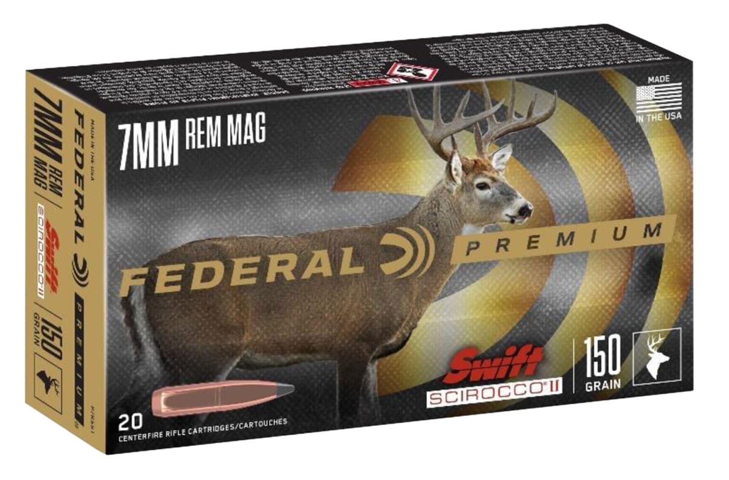 Federal 7mm Rem Mag 150gr BONDED Brass – 20rd