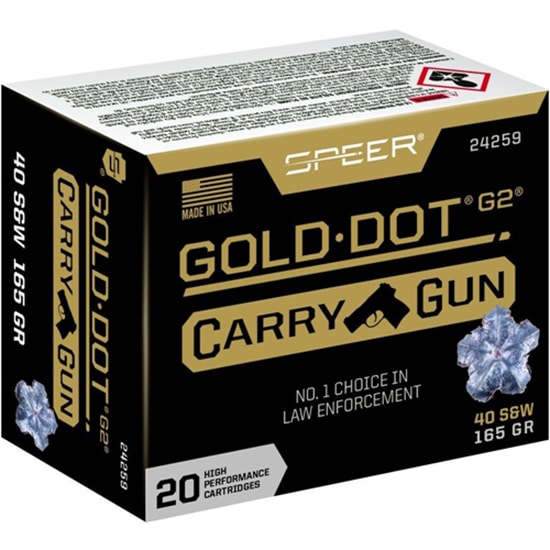 Speer .40 S&W 165gr GOLD DOT Brass – 20rd