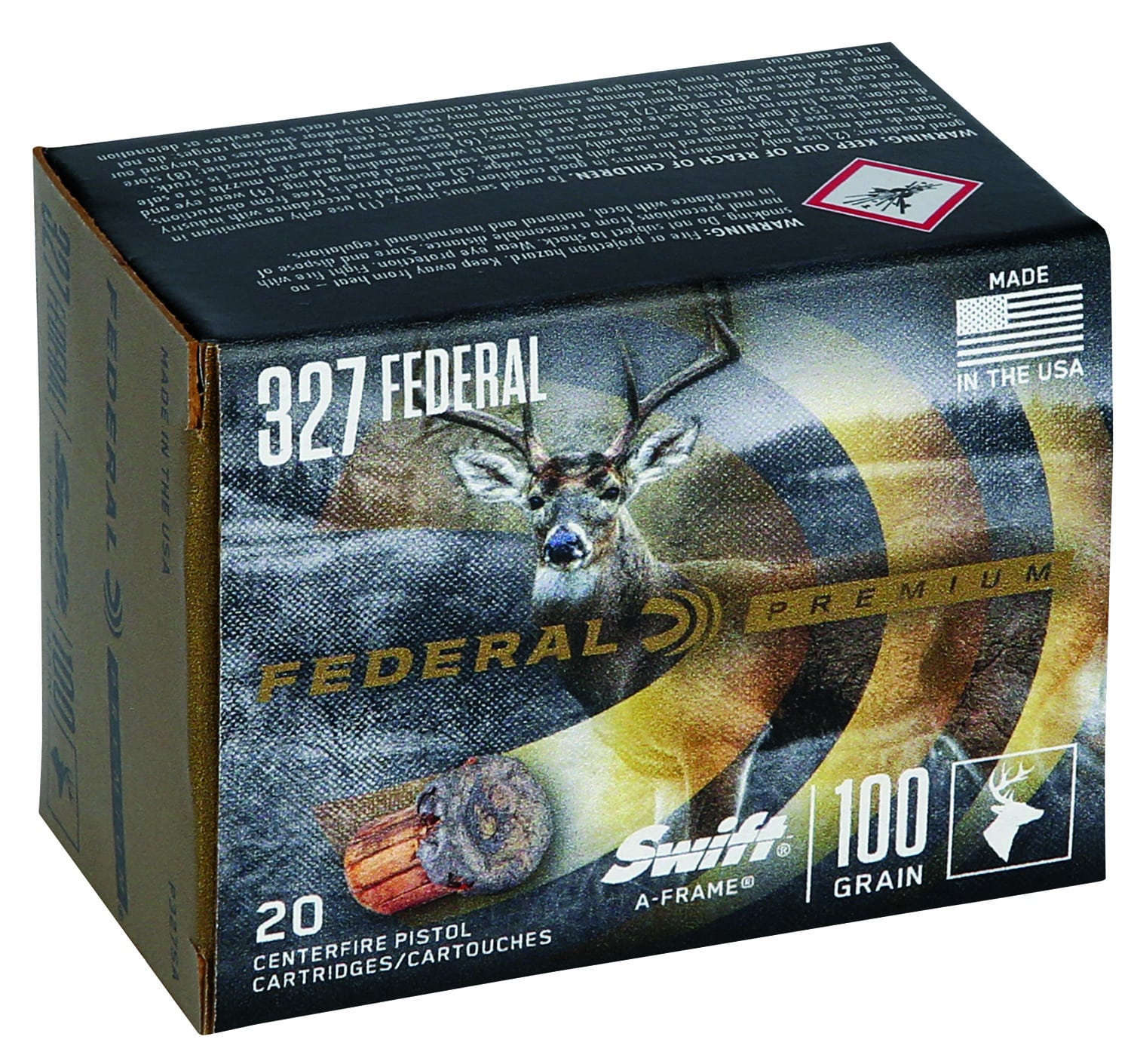 Federal .327 Federal Magnum 100gr BONDED Brass – 20rd