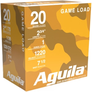 Aguila 20ga High Velocity 2.75 in 1 oz #7.5 shot 25rd box