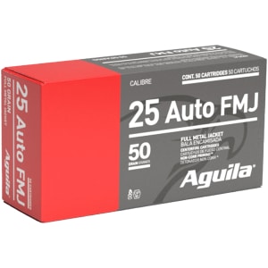 Aguila .25 ACP 50 gr FMJ 50-round box handgun ammunition