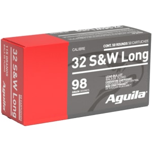 Box of Aguila .32 S&W Long 98 grain handgun ammunition, 50 rounds
