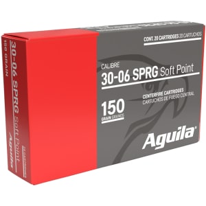 Box of Aguila 30-06 Springfield 150gr InterLock Boat Tail Soft Point ammunition, 20 rounds