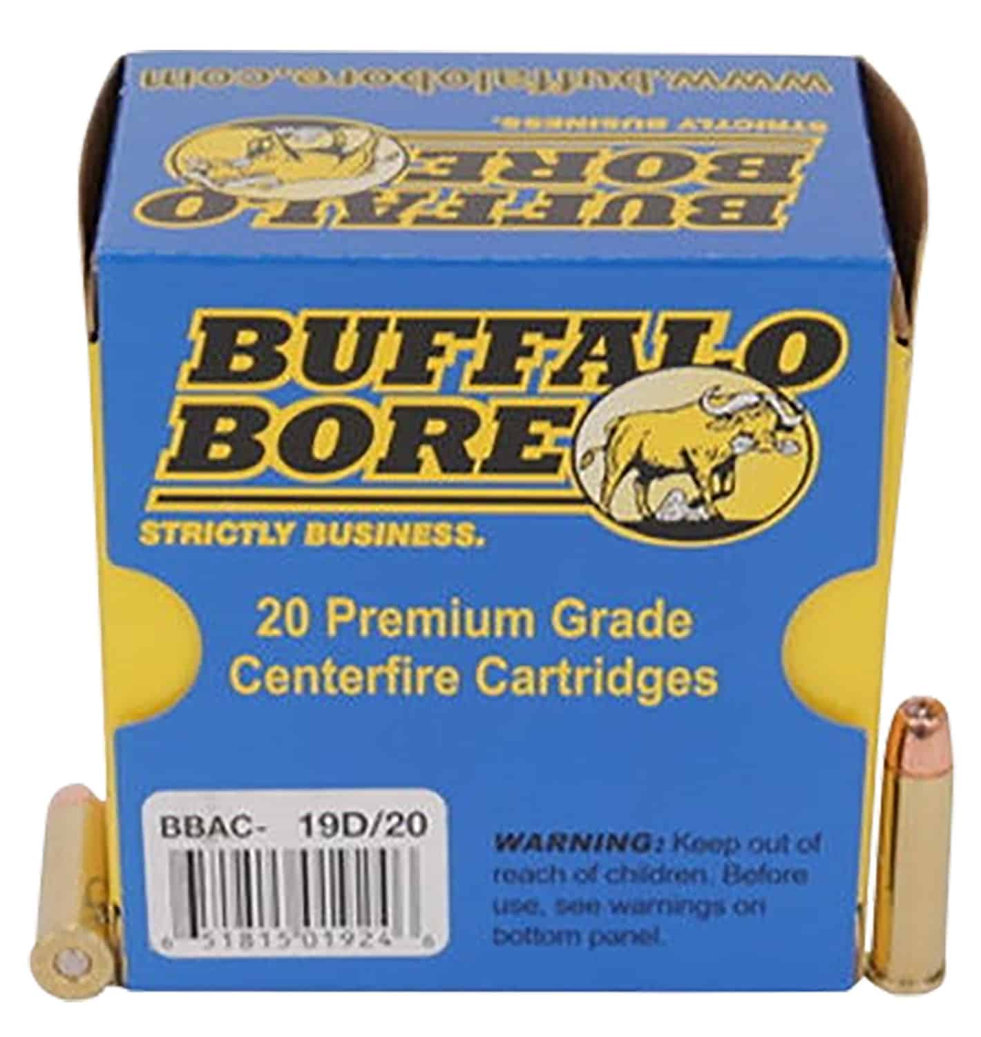 Buffalo Bore 19D20 .357 Magnum 125 gr JHP ammunition 20-round box
