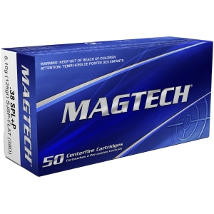 Magtech .38 Special +P 125 gr Semi-Jacketed Soft Point Flat ammunition 50-round box