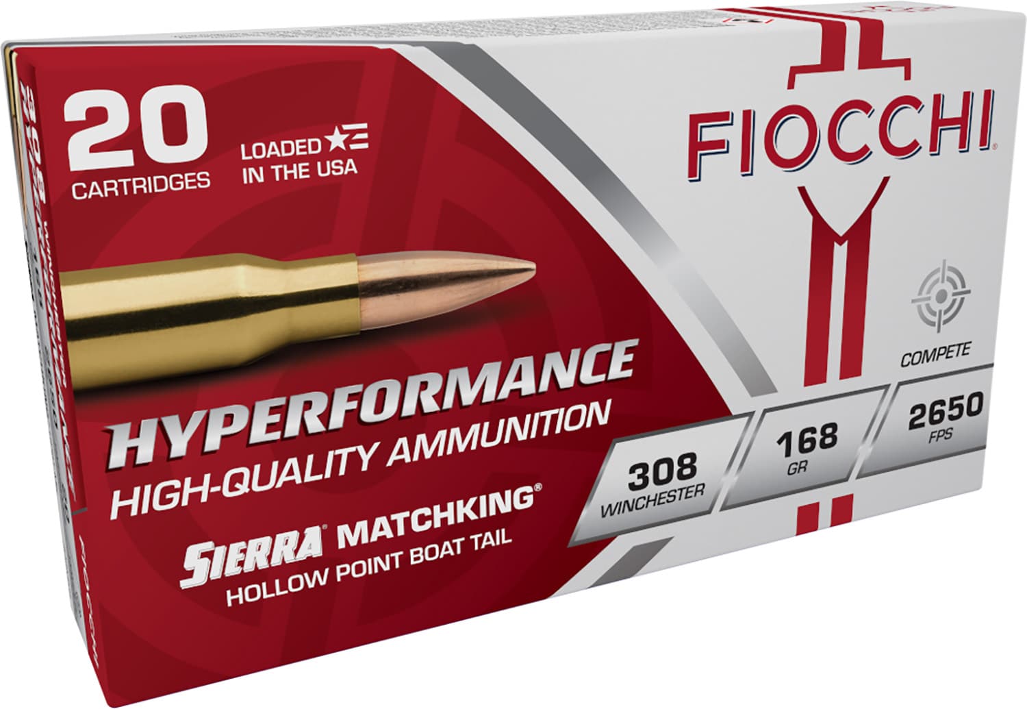 Fiocchi .308 Winchester 168gr MATCHKING Brass – 20rd