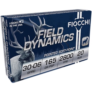 Fiocchi Field Dynamics .30-06 Springfield 165 gr PSP rifle ammunition box