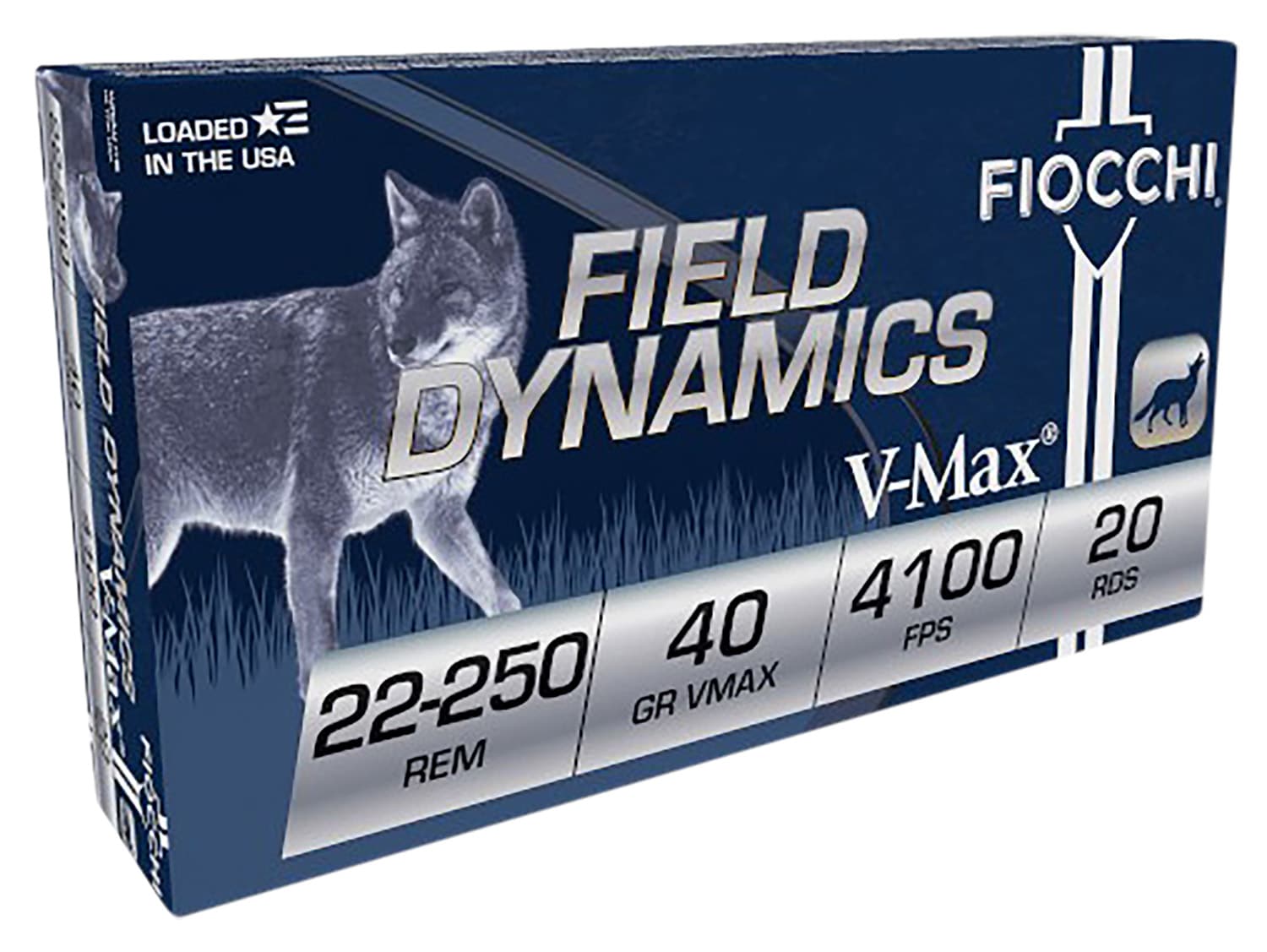 Fiocchi .22-250 Remington 40gr V-MAX Brass – 20rd