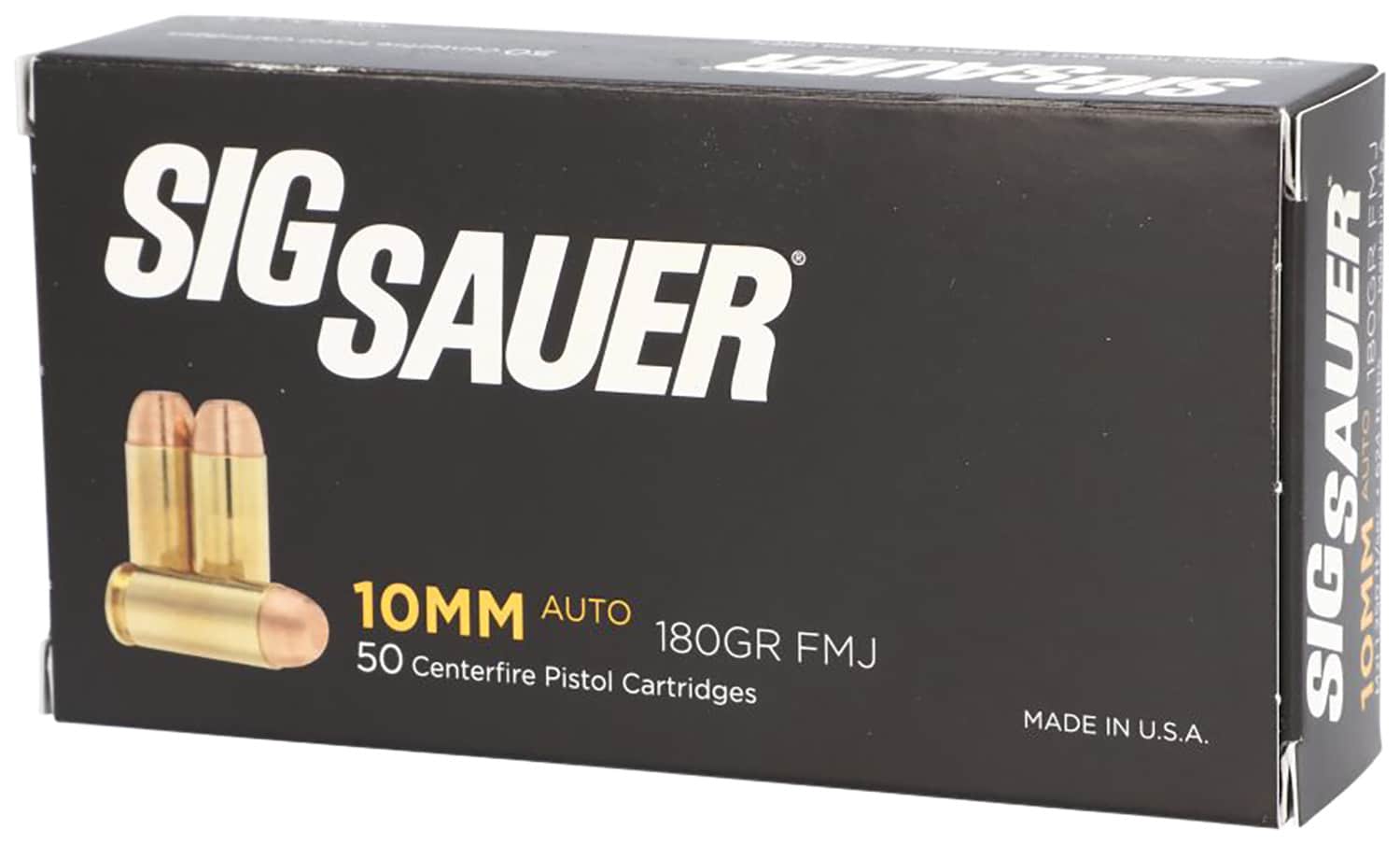 Sig-Sauer 10mm Auto 180gr FMJ Brass – 50rd