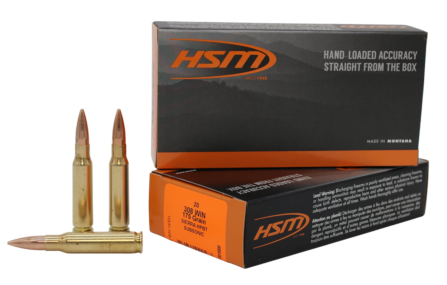 HSM .308 Winchester 175gr SUBSONIC – 20rd