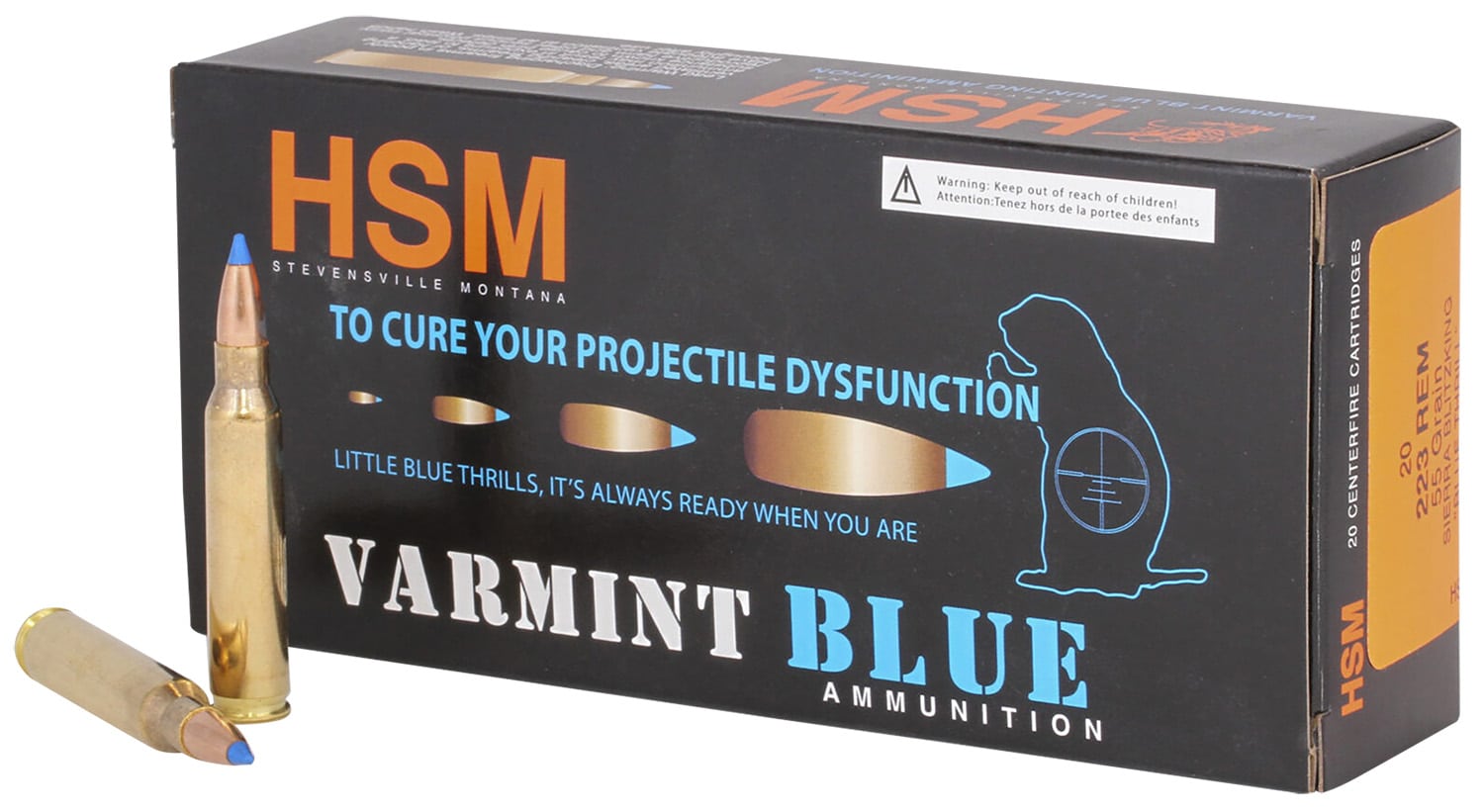 HSM .223 Remington 54gr Brass – 20rd