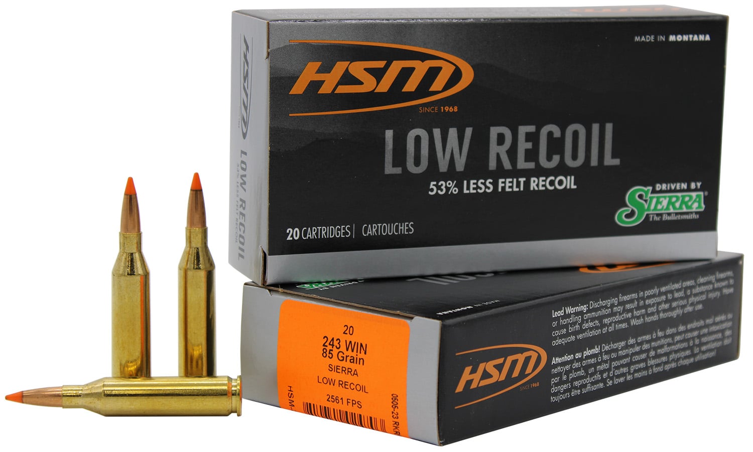 HSM .243 Winchester 85gr Brass – 20rd
