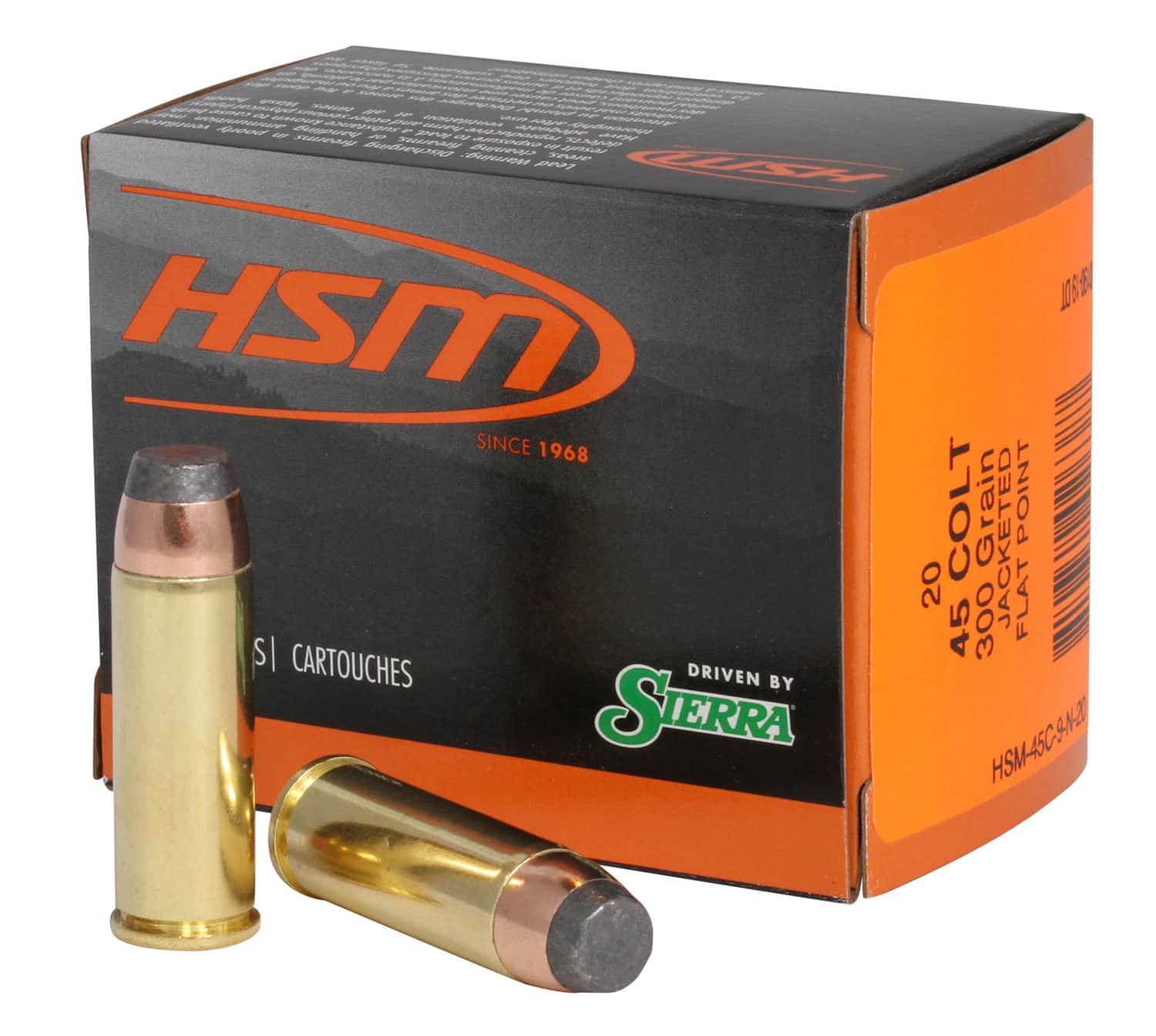 HSM .45 Colt 300gr JSP Brass – 20rd