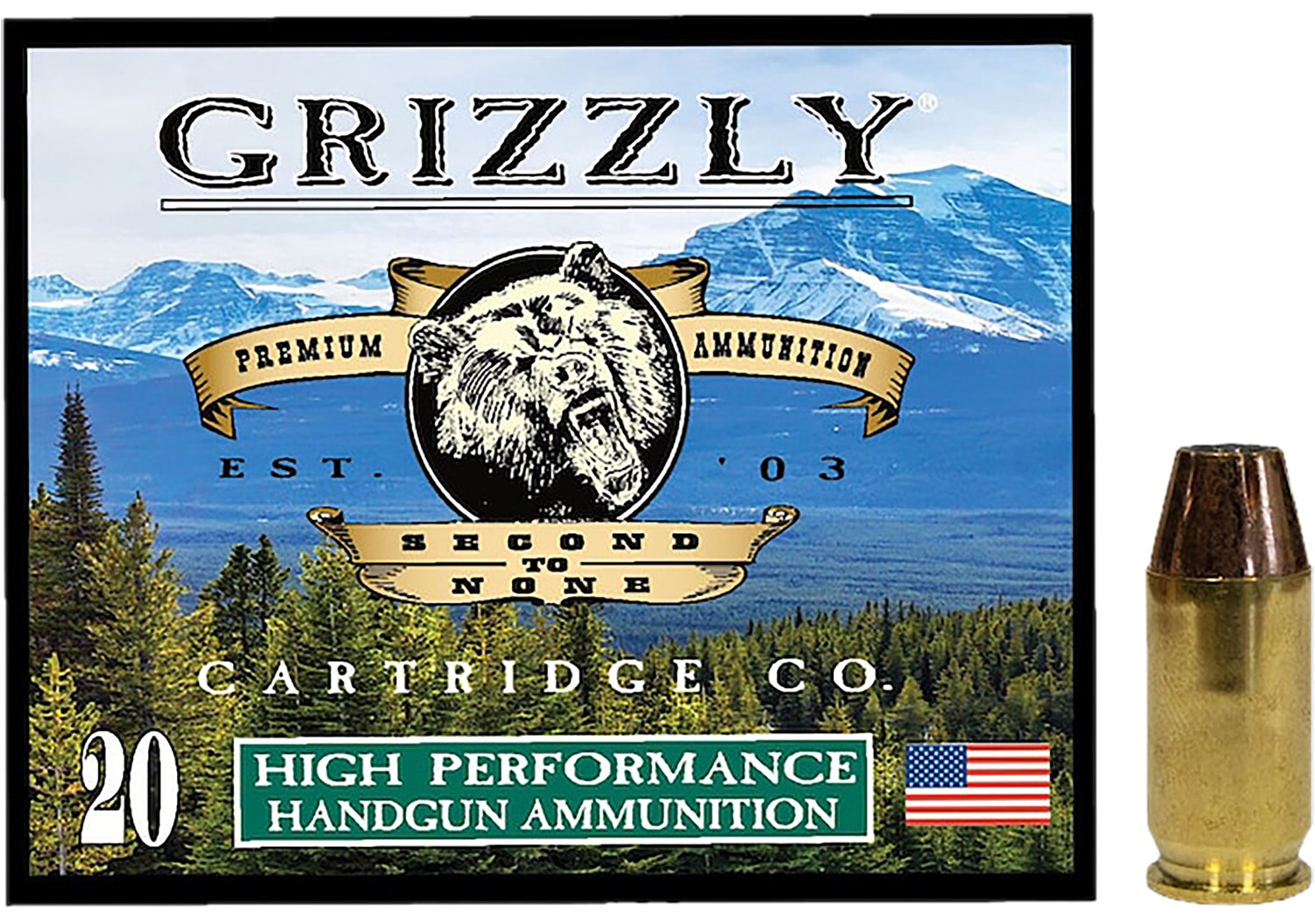 Grizzly-Ammo .45 ACP 230gr JHP – 20rd