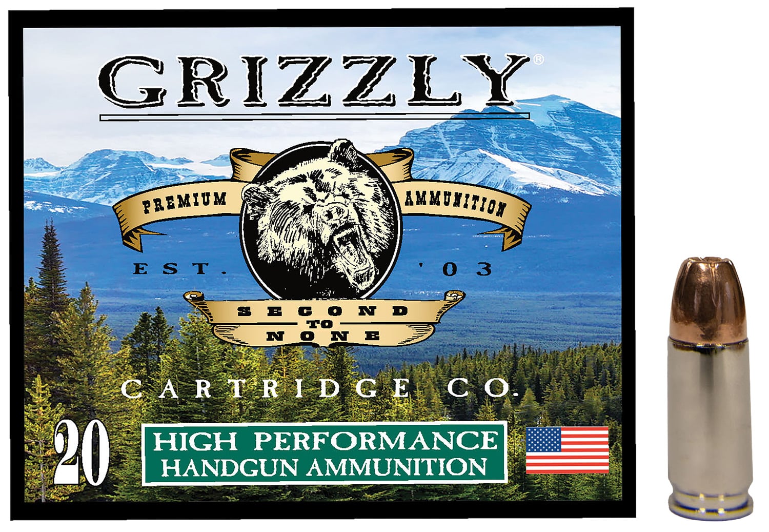 Grizzly Ammo GC 9mm Luger 115 gr Jacketed Hollow Point 20-round box